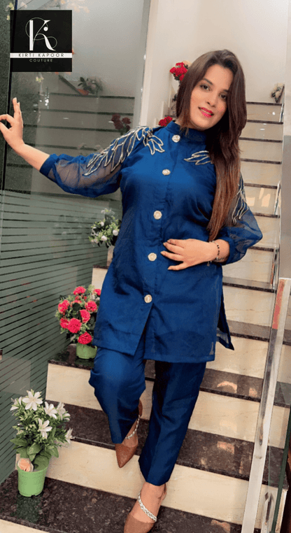 Organza Hand - Embroidered Co - ord Set - Kirti Kapoor Couture