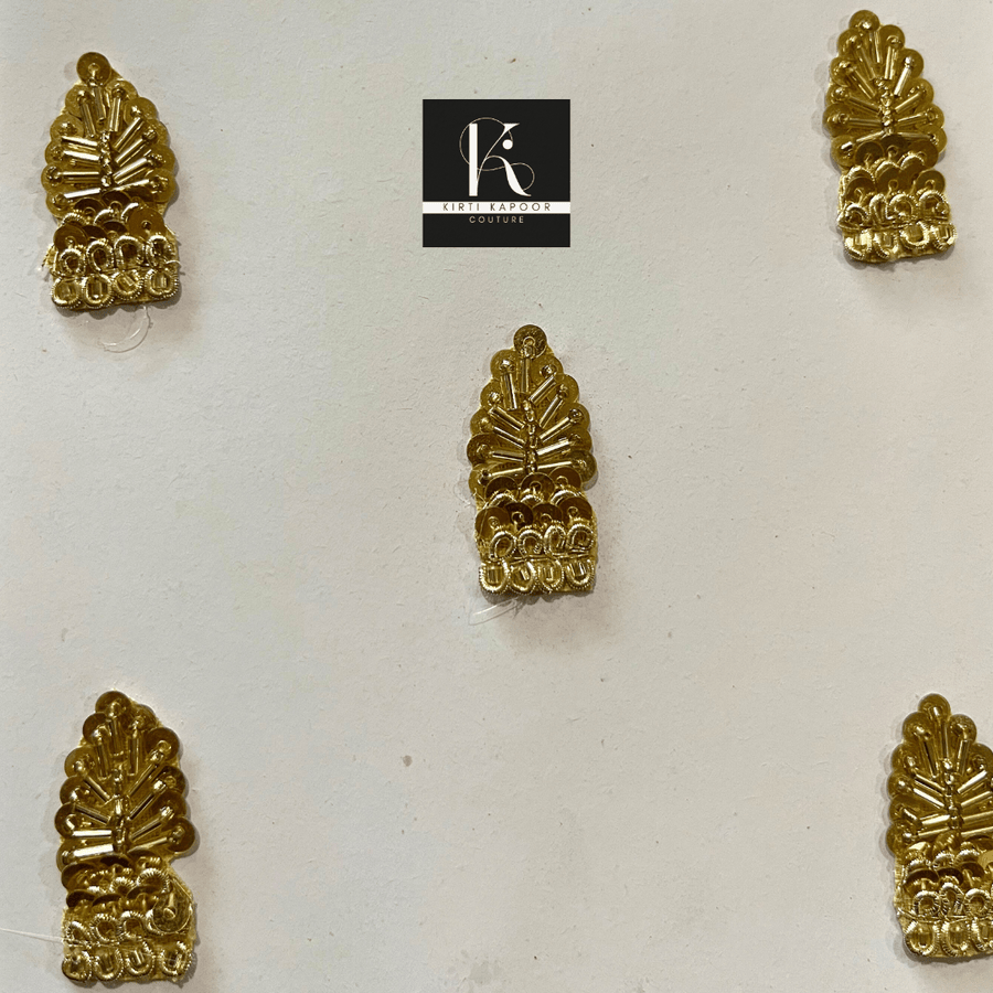 Handmade Dabka Nalki Sequin Work Patch (PH035)