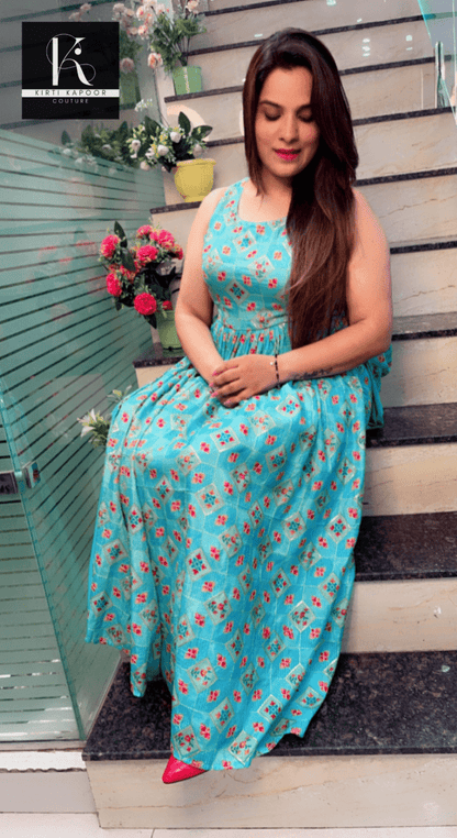 Overall Worked Silk Fabric Two - Piece Set - Kirti Kapoor Couture