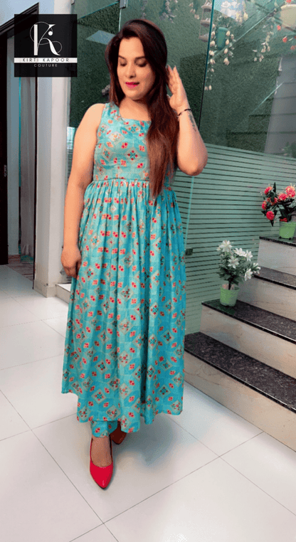 Overall Worked Silk Fabric Two - Piece Set - Kirti Kapoor Couture