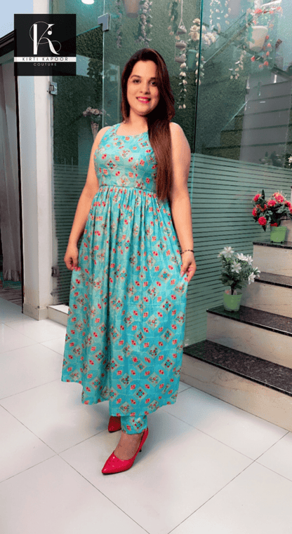 Overall Worked Silk Fabric Two - Piece Set - Kirti Kapoor Couture