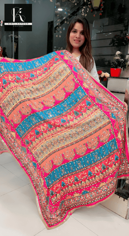 Pakistani Style Dupatta (With Shades of Pink) - Kirti Kapoor Couture