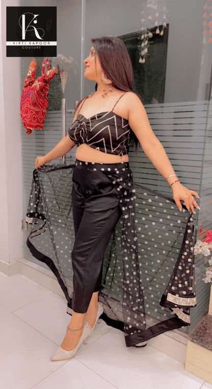 Pant With Attached Dotted Lehenga Style! - Kirti Kapoor Couture