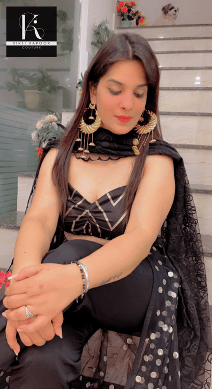 Pant With Attached Dotted Lehenga Style! - Kirti Kapoor Couture