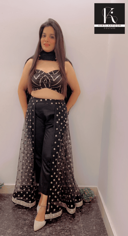 Pant With Attached Dotted Lehenga Style! - Kirti Kapoor Couture