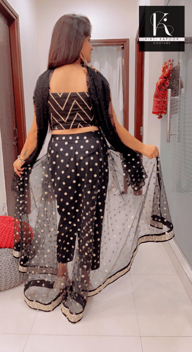 Pant With Attached Dotted Lehenga Style! - Kirti Kapoor Couture