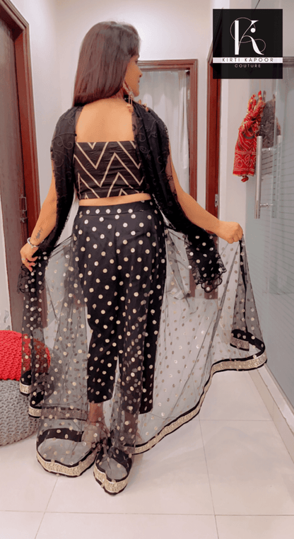 Pant With Attached Dotted Lehenga Style! - Kirti Kapoor Couture