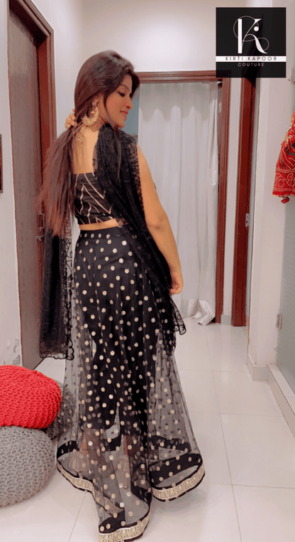 Pant With Attached Dotted Lehenga Style! - Kirti Kapoor Couture