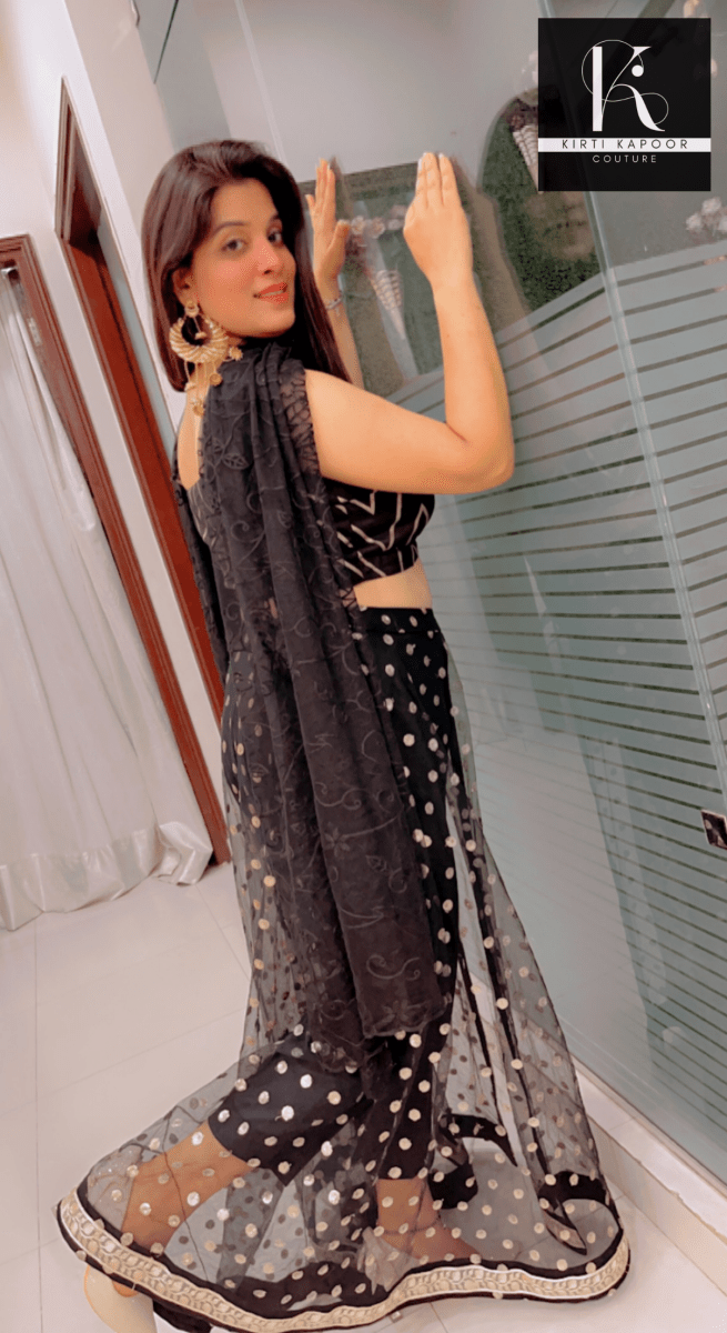 Pant With Attached Dotted Lehenga Style! - Kirti Kapoor Couture