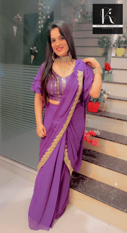 Party - Wear Designer Draped Saree - Kirti Kapoor Couture