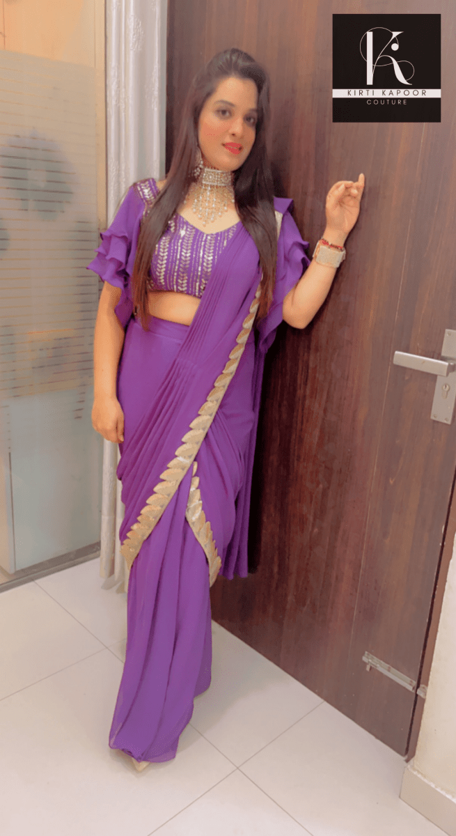 Party - Wear Designer Draped Saree - Kirti Kapoor Couture