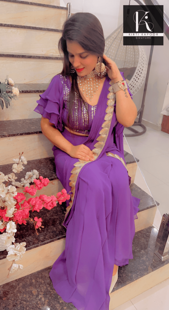 Party - Wear Designer Draped Saree - Kirti Kapoor Couture