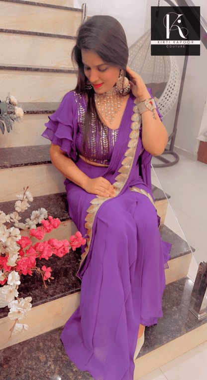 Party - Wear Designer Draped Saree - Kirti Kapoor Couture