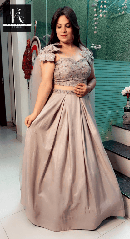 Pastel Shaded Hand - Embroidered Lehenga Choli - Kirti Kapoor Couture