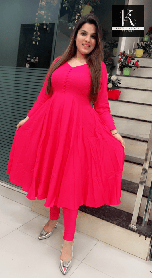 Pink A - line Shirt with Jegging - Kirti Kapoor Couture