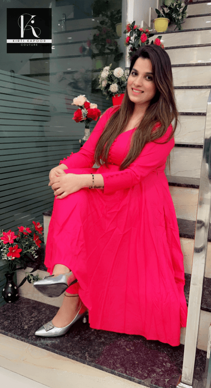 Pink A - line Shirt with Jegging - Kirti Kapoor Couture