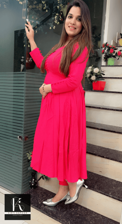 Pink A - line Shirt with Jegging - Kirti Kapoor Couture