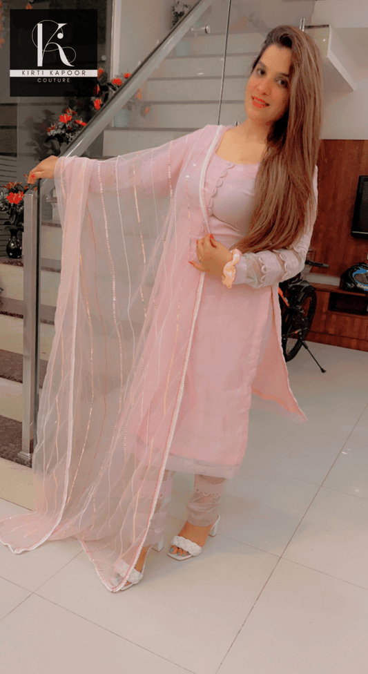 Pink Kota Suit - Designer Piece by Kirti Kapoor - Kirti Kapoor Couture
