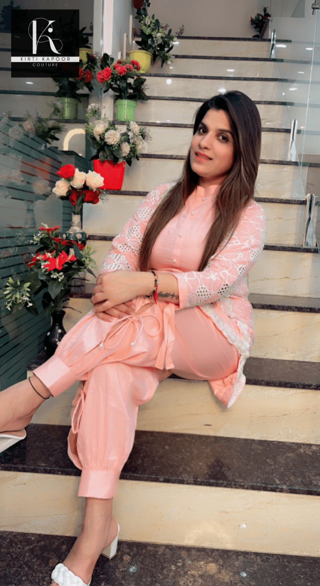 Pink - Peach Round Flaired Kurta & Salwar Set - Kirti Kapoor Couture