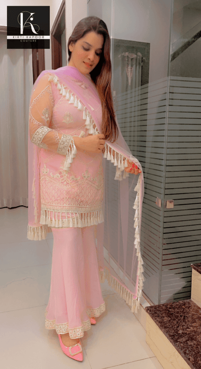 Pink Thread - work Plazo Suit - Kirti Kapoor Couture