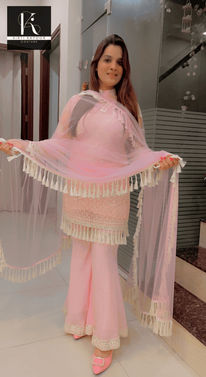 Pink Thread - work Plazo Suit - Kirti Kapoor Couture