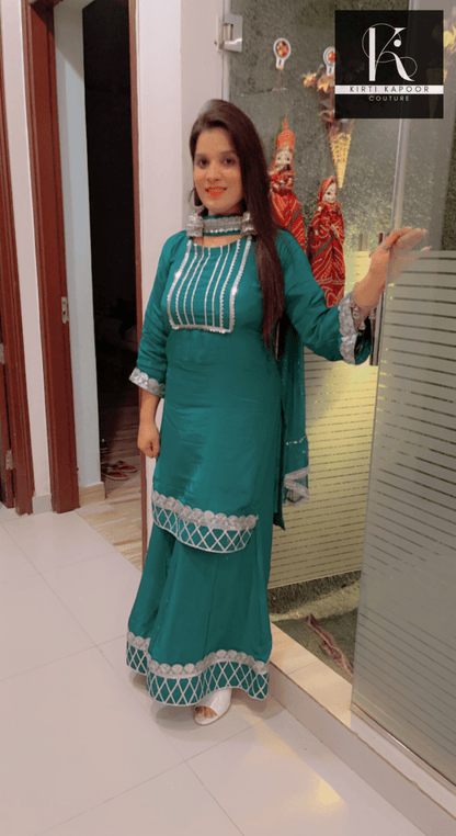Plazo Suit With Gotta Patti Work (New) - Kirti Kapoor Couture