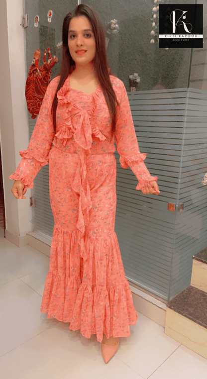 Plus - Size Georgette Sharara Dress - Kirti Kapoor Couture