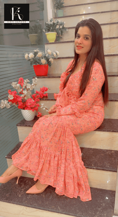 Plus - Size Georgette Sharara Dress - Kirti Kapoor Couture