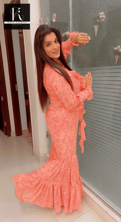 Plus - Size Georgette Sharara Dress - Kirti Kapoor Couture