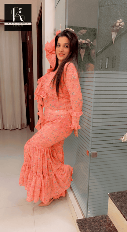 Plus - Size Georgette Sharara Dress - Kirti Kapoor Couture