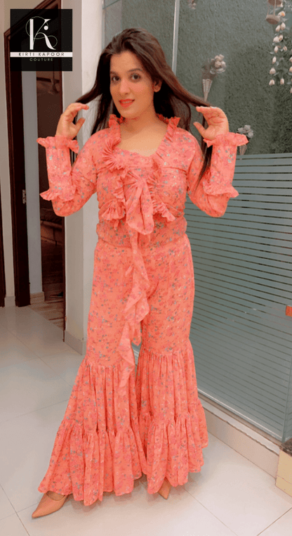 Plus - Size Georgette Sharara Dress - Kirti Kapoor Couture