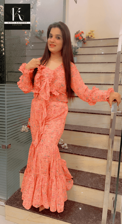 Plus - Size Georgette Sharara Dress - Kirti Kapoor Couture