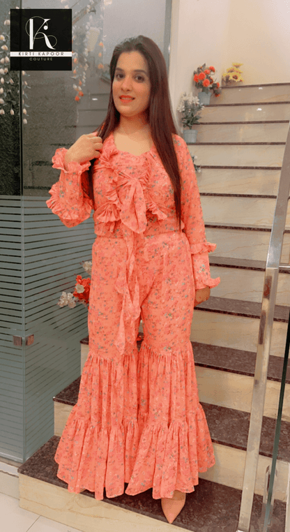 Plus - Size Georgette Sharara Dress - Kirti Kapoor Couture