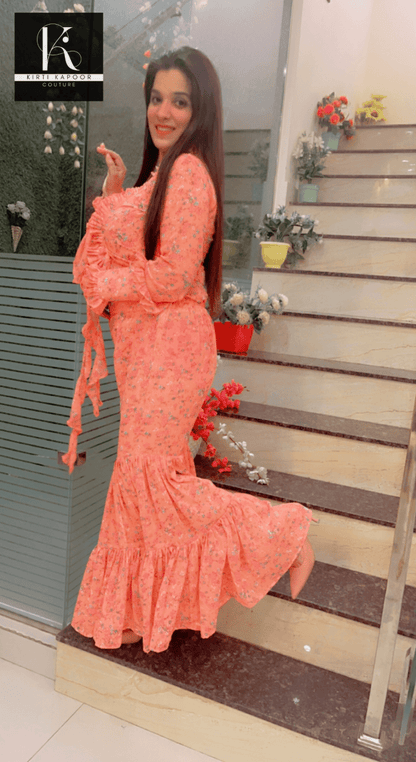 Plus - Size Georgette Sharara Dress - Kirti Kapoor Couture