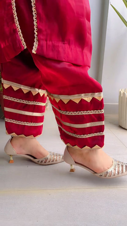Maroon Karwachauth Farshi Salwar Suit
