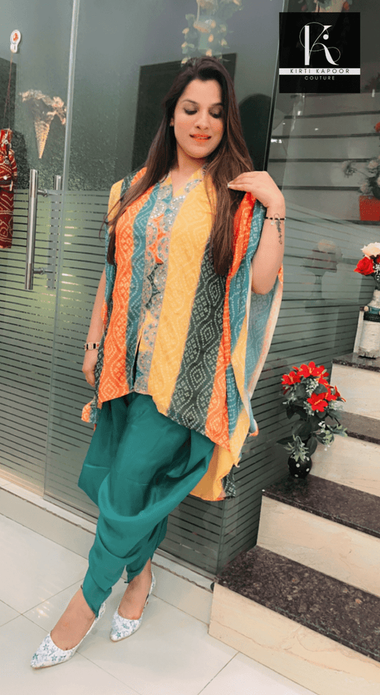 Printed Kaftan Dhoti Set - Kirti Kapoor Couture