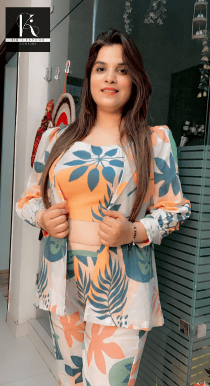 Printed Three Piece Co - ord Set - Kirti Kapoor Couture