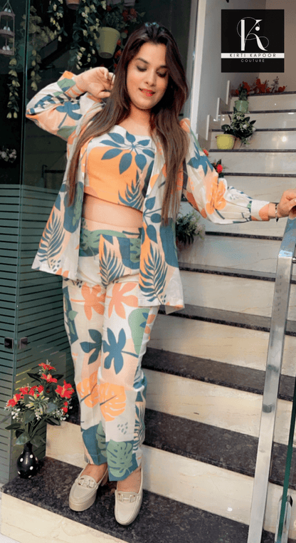 Printed Three Piece Co - ord Set - Kirti Kapoor Couture