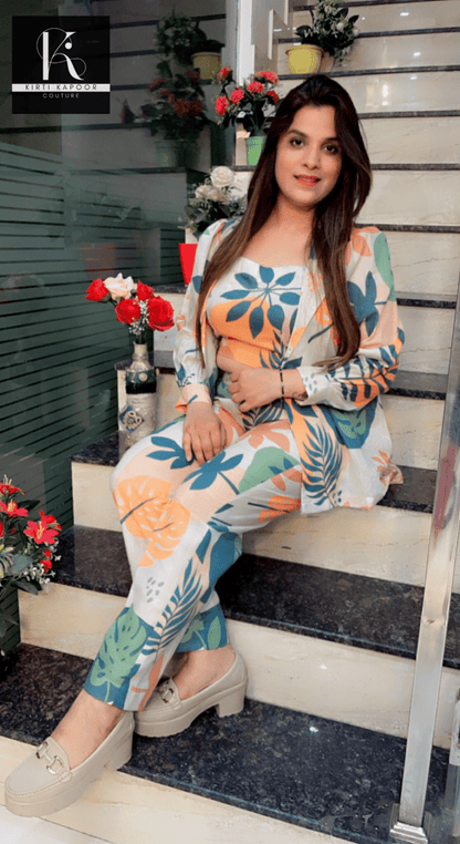 Printed Three Piece Co - ord Set - Kirti Kapoor Couture