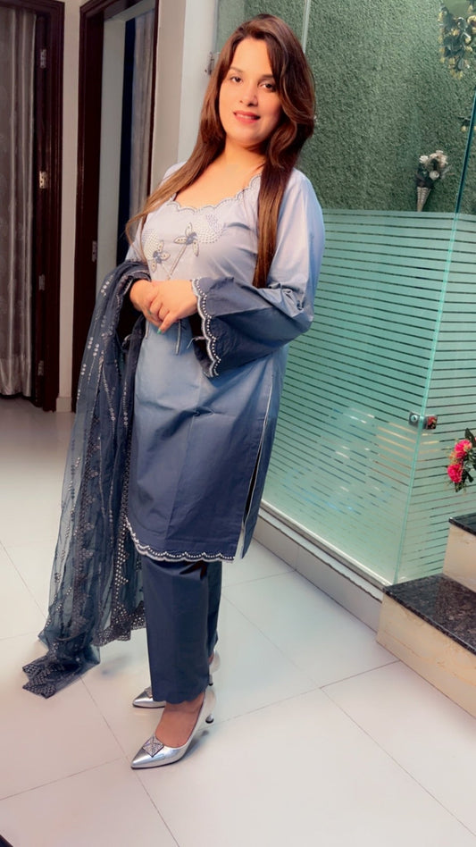 Pure Cotton Ombre Suit - Kirti Kapoor Couture