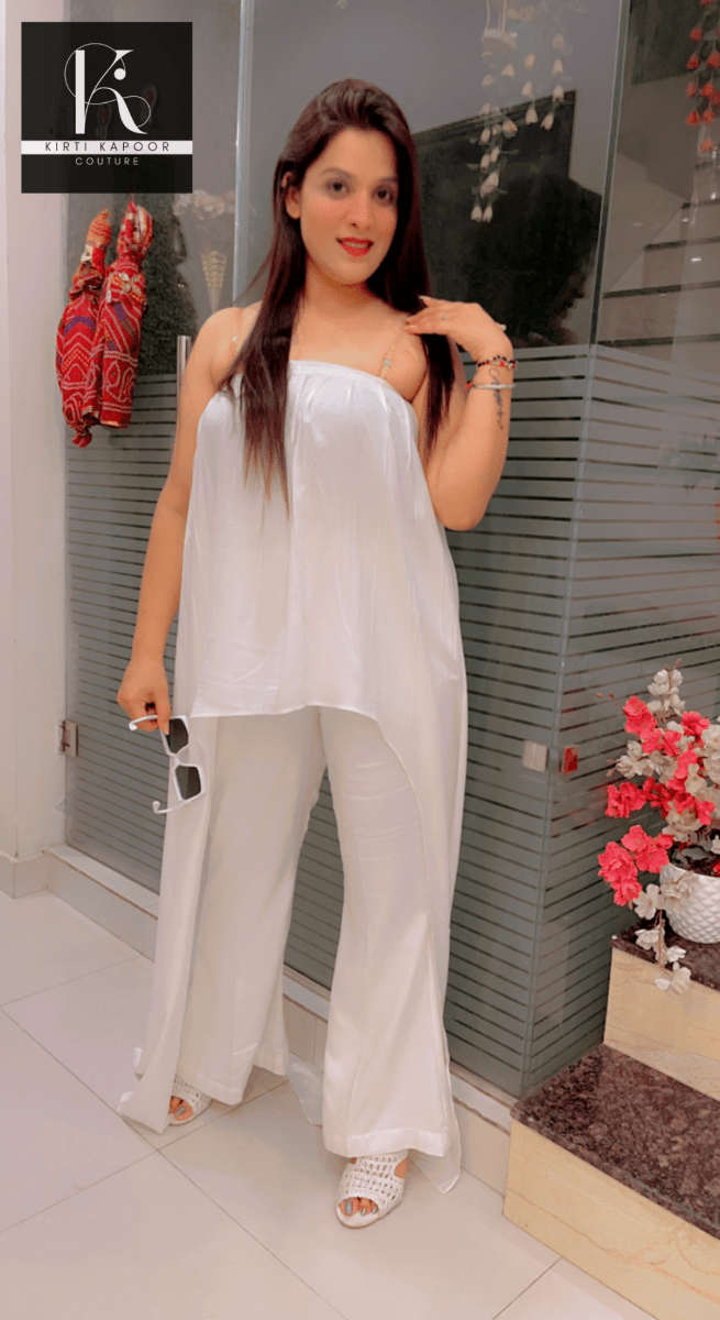 Pure White Customized Co - ord Set by Kirti Kapoor - Kirti Kapoor Couture