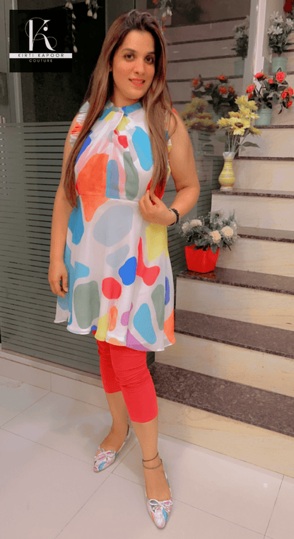 Rainbow Print Tunic For Summers - Kirti Kapoor Couture