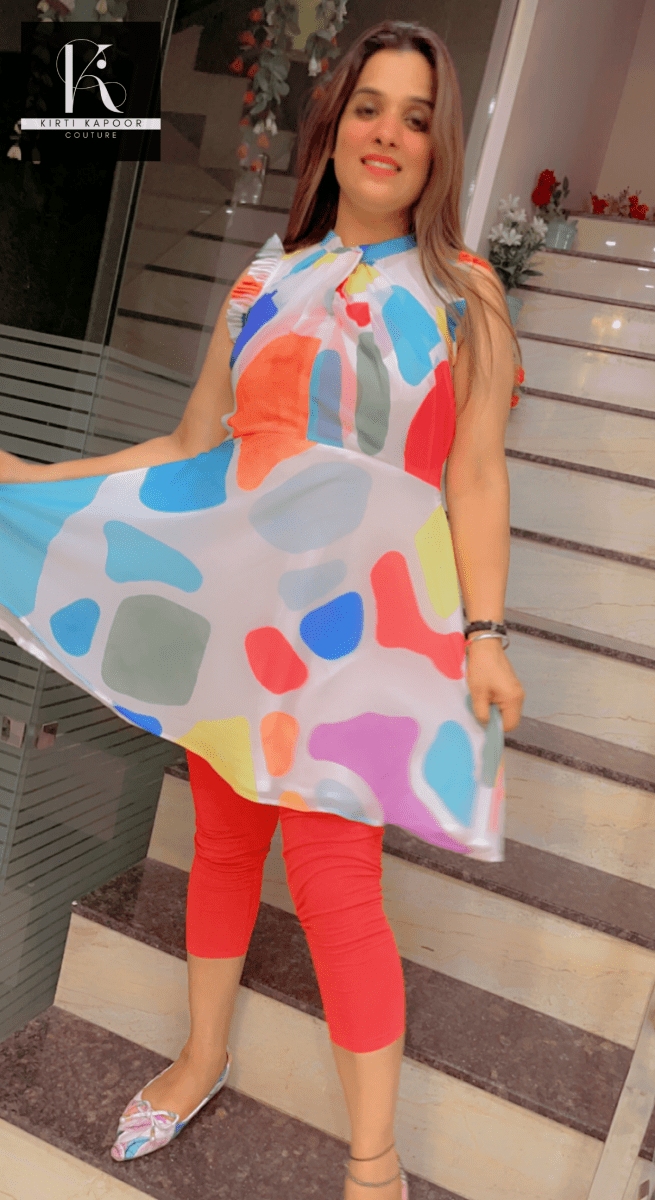 Rainbow Print Tunic For Summers - Kirti Kapoor Couture