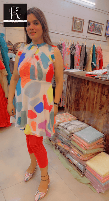 Rainbow Print Tunic For Summers - Kirti Kapoor Couture