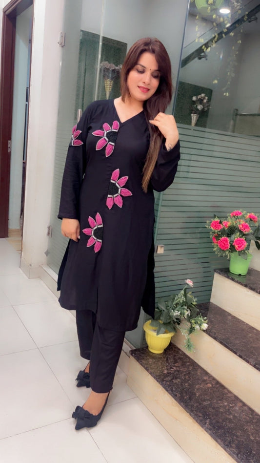 Rayon Embroidered Kurti Set - Kirti Kapoor Couture