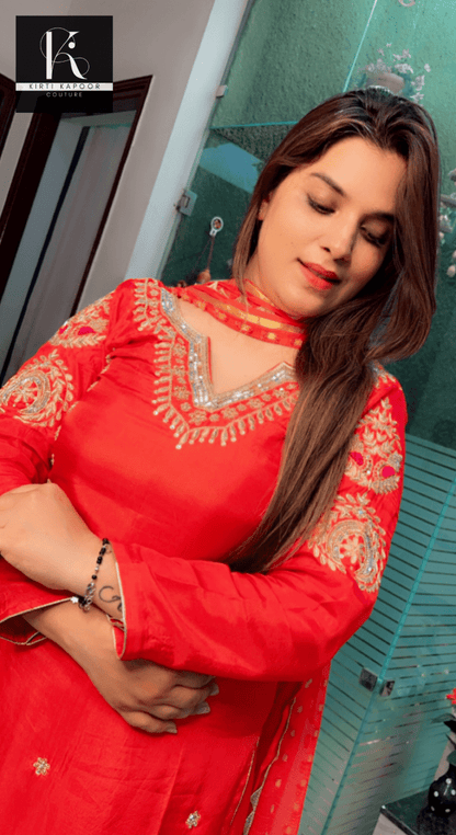 Red Hand - Embroidered Salwar Suit - Kirti Kapoor Couture