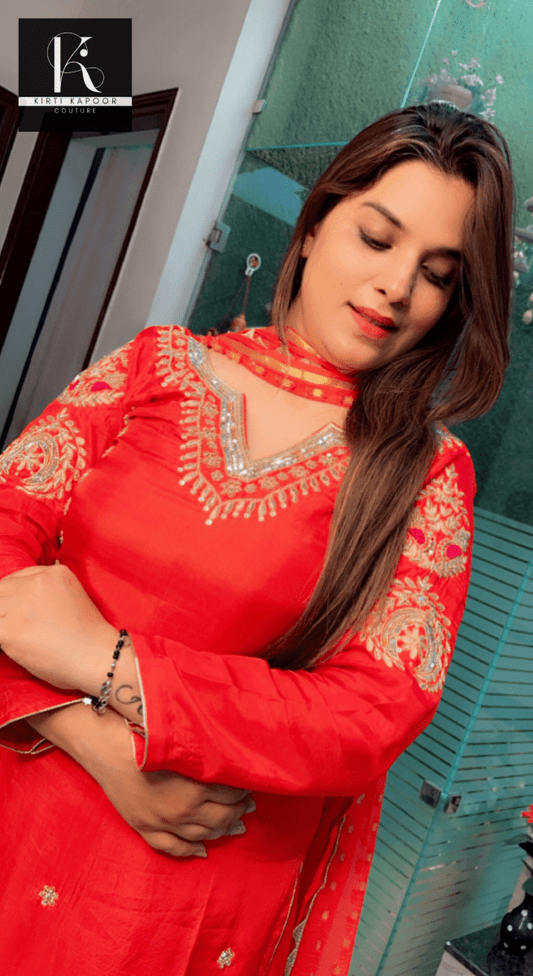 Red Hand - Embroidered Salwar Suit - Kirti Kapoor Couture