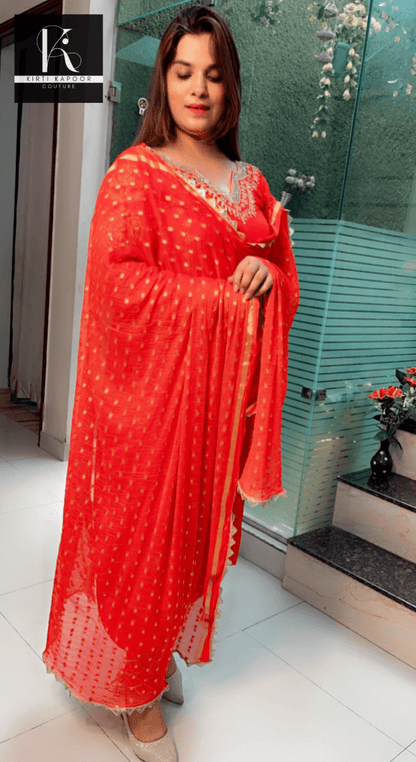 Red Hand - Embroidered Salwar Suit - Kirti Kapoor Couture