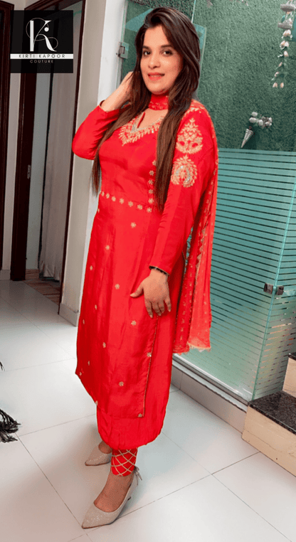 Red Hand - Embroidered Salwar Suit - Kirti Kapoor Couture