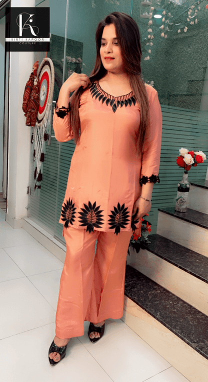 Rose Pink Embroidered Co - ord Set - Kirti Kapoor Couture